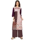Brown printed crepe kurti