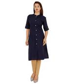 blue plain cotton kurti
