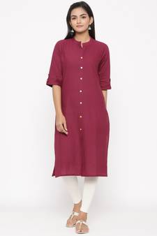pink plain cotton kurti