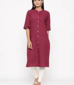 pink plain cotton kurti
