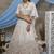 White embroidered georgette Semi Stitched bridal lehenga