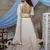 White embroidered georgette Semi Stitched bridal lehenga