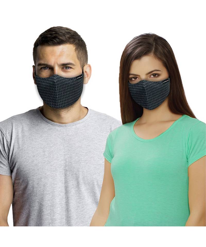 Dark grey (Pack of 10) Twin Layered Community Face Mask for Adult