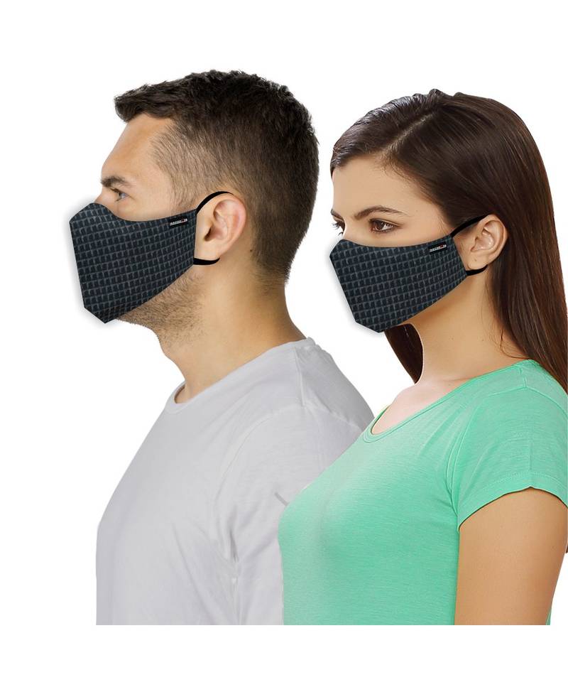 Dark grey (Pack of 10) Twin Layered Community Face Mask for Adult