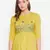 Yellow embroidered rayon party-tops
