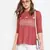 Maroon embroidered rayon party-tops