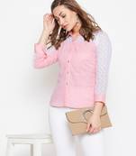 Pink plain cotton cotton-tops