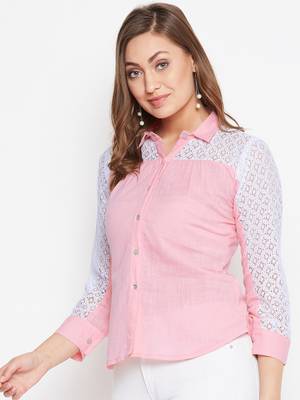 Pink plain cotton cotton-tops 3