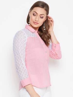 Pink plain cotton cotton-tops 4