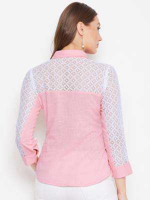 Pink plain cotton cotton-tops 5
