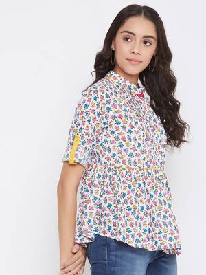 White printed cotton cotton-tops 4