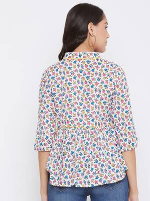 White printed cotton cotton-tops 5