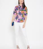 Pink printed cotton cotton-tops