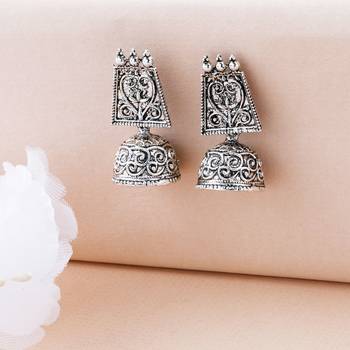 Oxidised Wedding  Traditional jhumki Earring For Women Girl 3