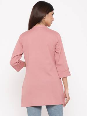 Dustypink Cotton Flex Embroidered Straight Kurta 2