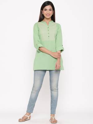 Sagegreen Cotton Flex Embroidered Straight Kurta 3