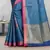 Teal Banarasi Tanchoi Art Muslin Silk Saree With Blouse