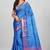 Blue Banarasi Tanchoi Art Muslin Silk Saree With Blouse