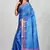 Blue Banarasi Tanchoi Art Muslin Silk Saree With Blouse