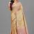 Beige Banarasi Tanchoi Art Muslin Silk Saree With Blouse