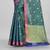 Teal Banarasi Tanchoi Art Muslin Silk Saree With Blouse