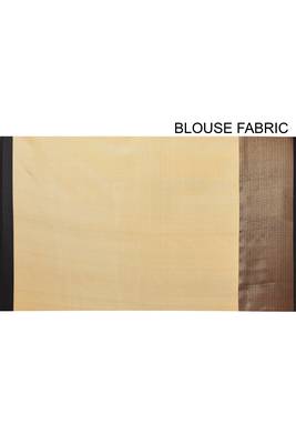 Beige Banarasi Tanchoi Art Muslin Silk Saree With Blouse 4
