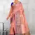 Peach Banarasi Cotton Silk Saree With Blouse