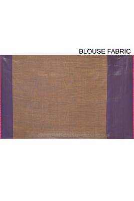 Peach Banarasi Cotton Silk Saree With Blouse 4
