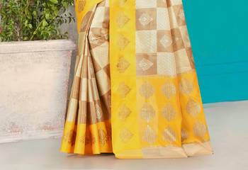Beige Banarasi Art Silk Saree With Blouse 3