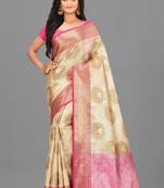 Beige Banarasi Art Silk Saree With Blouse
