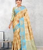 Beige Banarasi Art Silk Saree With Blouse