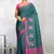 Dark Teal Banarasi Tanchoi Art Muslin Silk Saree With Blouse