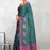 Dark Teal Banarasi Tanchoi Art Muslin Silk Saree With Blouse