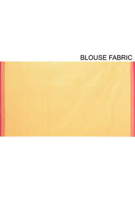 Yellow Banarasi Tanchoi Art Muslin Silk Saree With Blouse 4