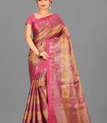Pink Banarasi Art Silk Saree With Blouse