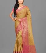 Mustard Banarasi Art Silk Saree With Blouse