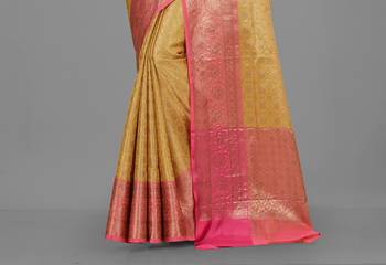 Mustard Banarasi Art Silk Saree With Blouse 3