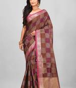 Brown Banarasi Art Silk Saree With Blouse