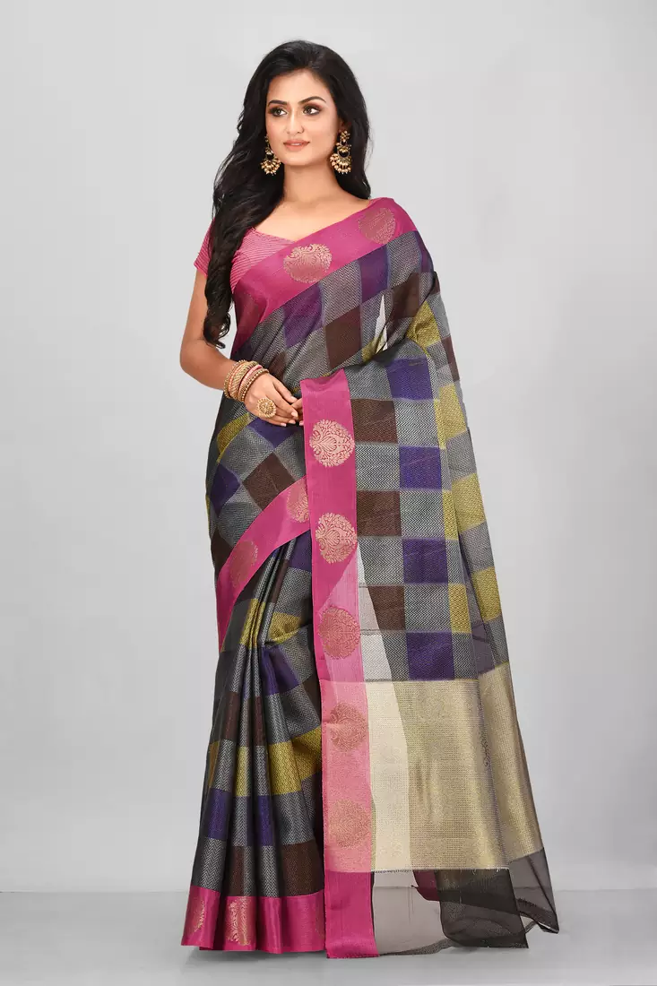 Multicolor Banarasi Art Silk Saree With Blouse