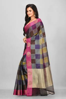 Multicolor Banarasi Art Silk Saree With Blouse 2