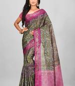 Green Banarasi Art Silk Saree With Blouse