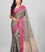 Grey Banarasi Art Silk Saree With Blouse