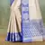 Silver Banarasi Brocade Art Silk Saree With Blouse