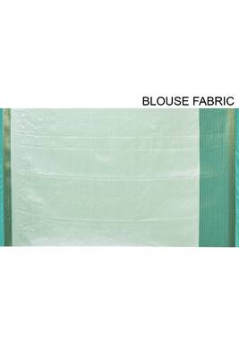 Silver Banarasi Brocade Art Silk Saree With Blouse 4