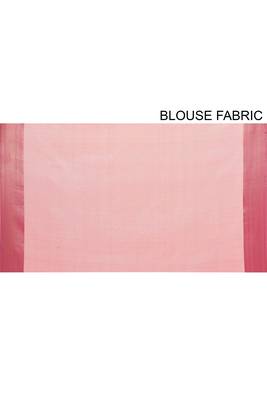 Light Peach Banarasi Tanchoi Art Muslin Silk Saree With Blouse 4