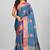 Teal Banarasi Tanchoi Art Muslin Silk Saree With Blouse