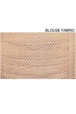 Light Beige Banarasi Cotton Silk Saree With Blouse 4