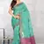 Teal Banarasi Supernet Blended Cotton Saree With Blouse