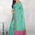 Teal Banarasi Supernet Blended Cotton Saree With Blouse