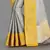 Grey Banarasi Brocade Art Silk Saree With Blouse